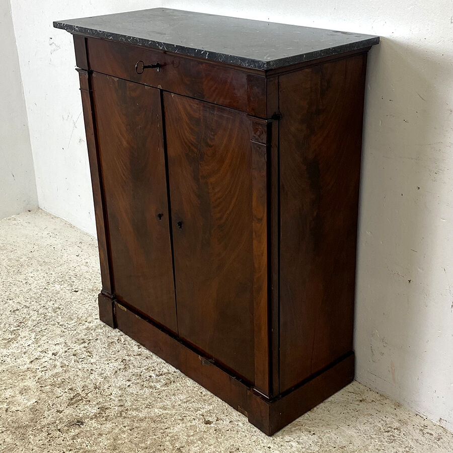 19th century sideboard in mahogany and black granite