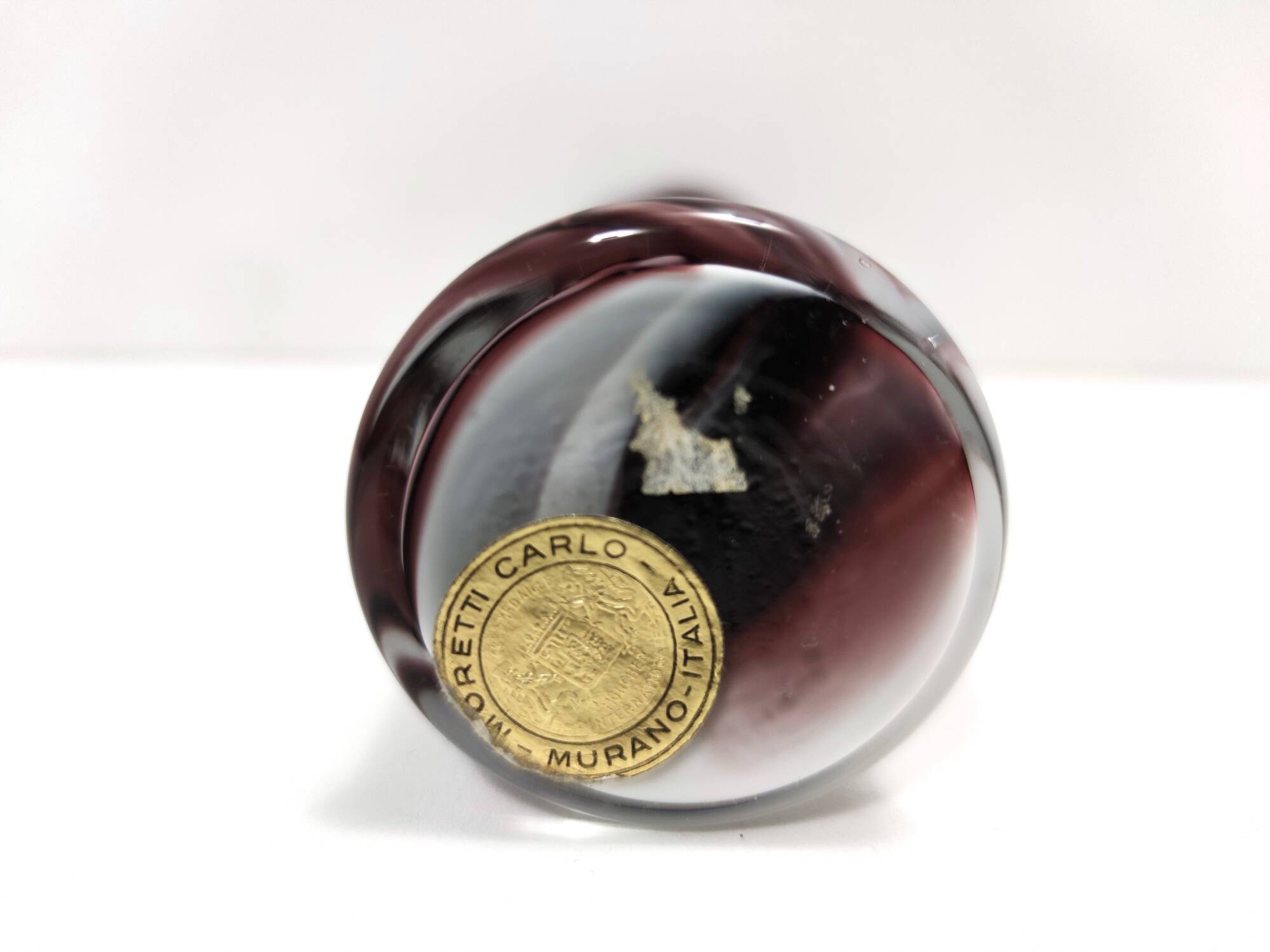 Purple and White Murano Glass Vase “Wave” by Carlo Moretti, Italy