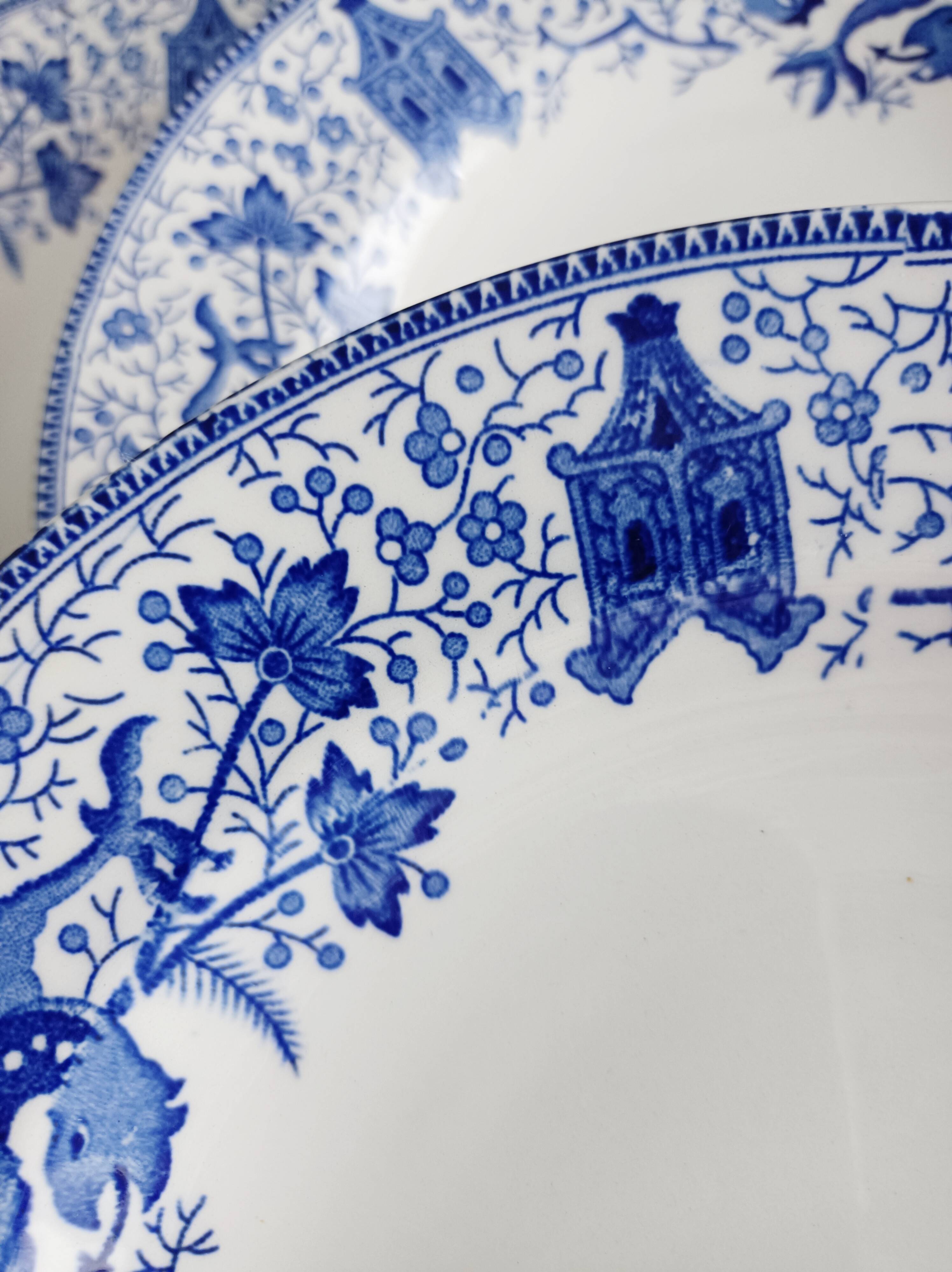 Set of 4 Boch la Louvière Dragon deep plates