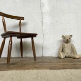 Brutalist primitive style wooden chair