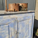 Buffet en sapin patiné bleu, 1900.