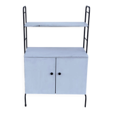 Petit buffet étagère métal et bois peint vintage 1950