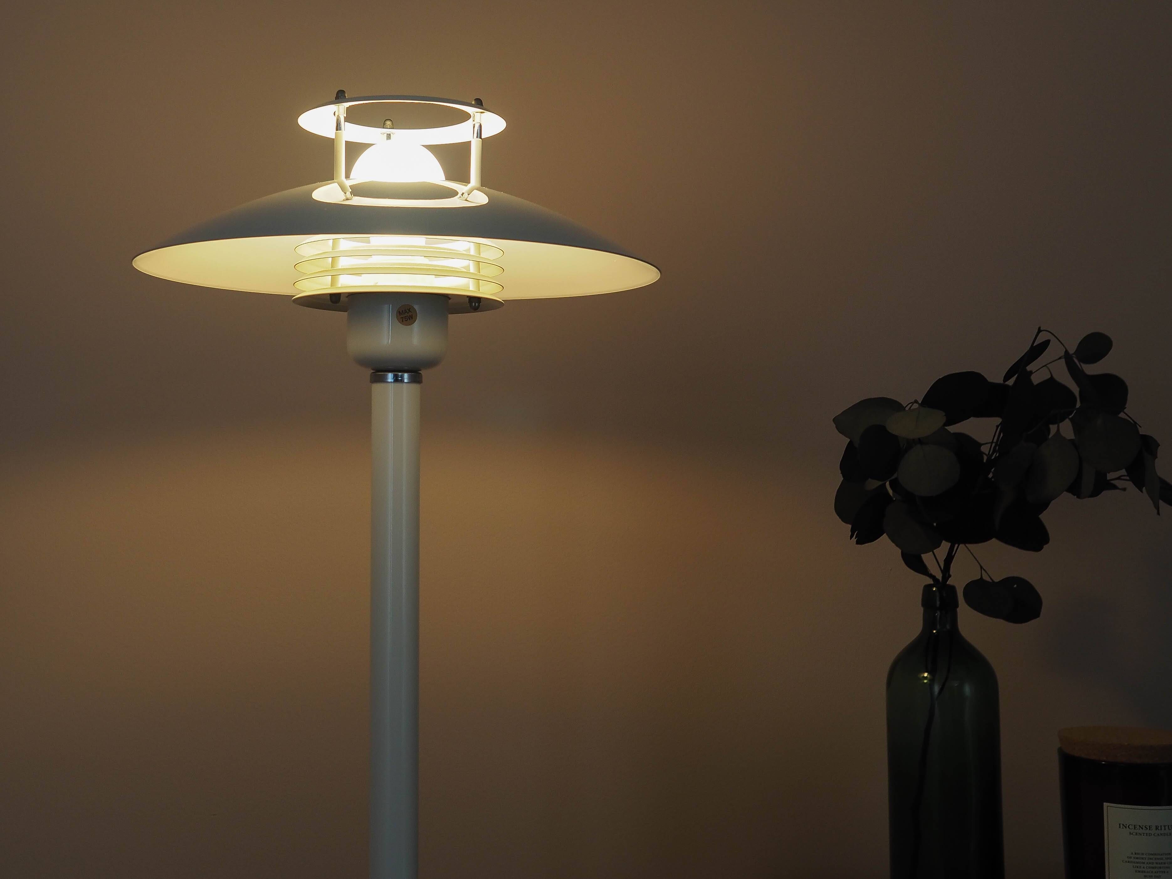 White metal floor lamp, Danish Modern, 1970s