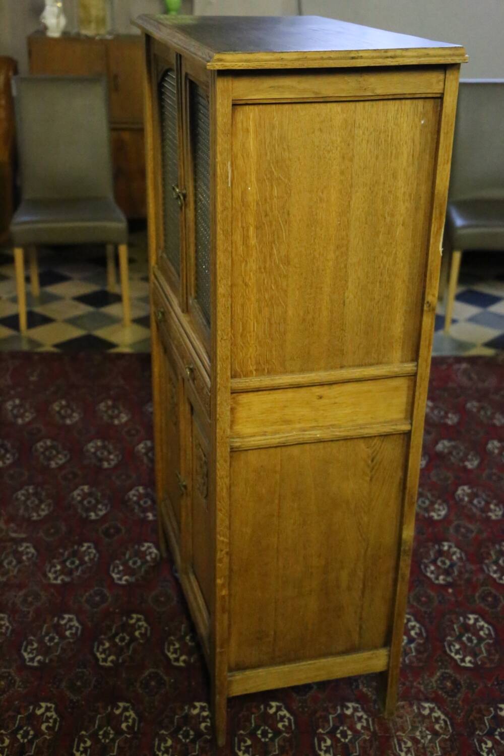 Antique oak grocery furniture