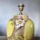 Hubert Olivier ceramic lamp with floral decoration, 1980.