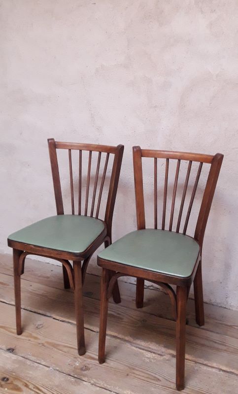 Pair of Baumann bistro chairs n°12