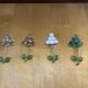 Set of 4 vintage murano glass knife rests grape cluster