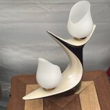 Very beautiful vintage design lamp from the 50s in iridescent ceramic VERCERAM