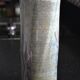 Signed chiseled and glazed stoneware roller/tube vase
