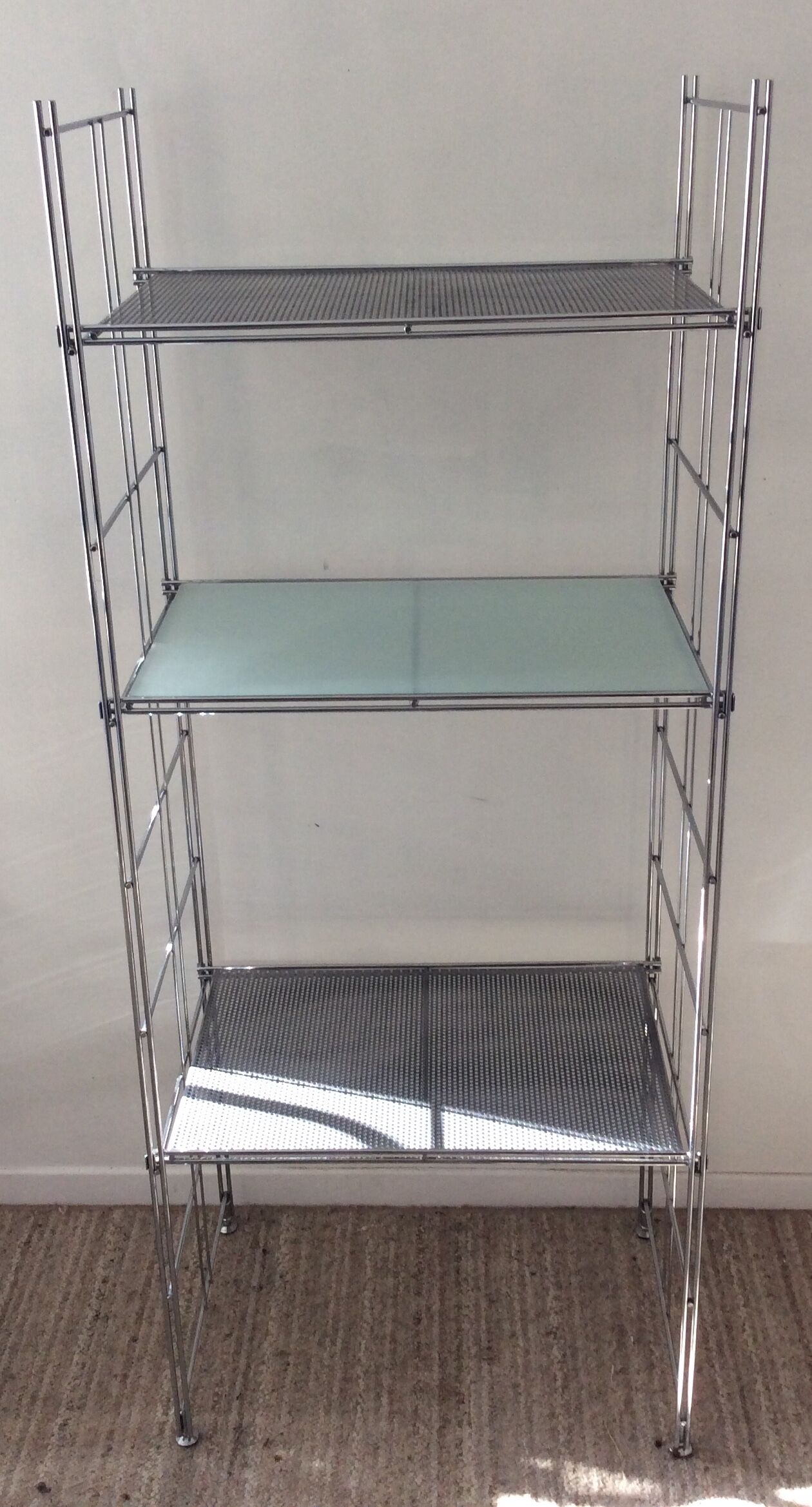 Vintage stainless steel shelf from the 70s