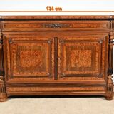 Buffet, commode en loupe d’amboine et palissandre, style Louis XVI – 2ème partie du XIXème