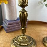 Pair of bronze table candlesticks late nineteenth century