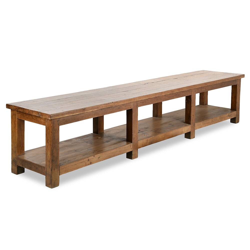 Long solid wood coffee table