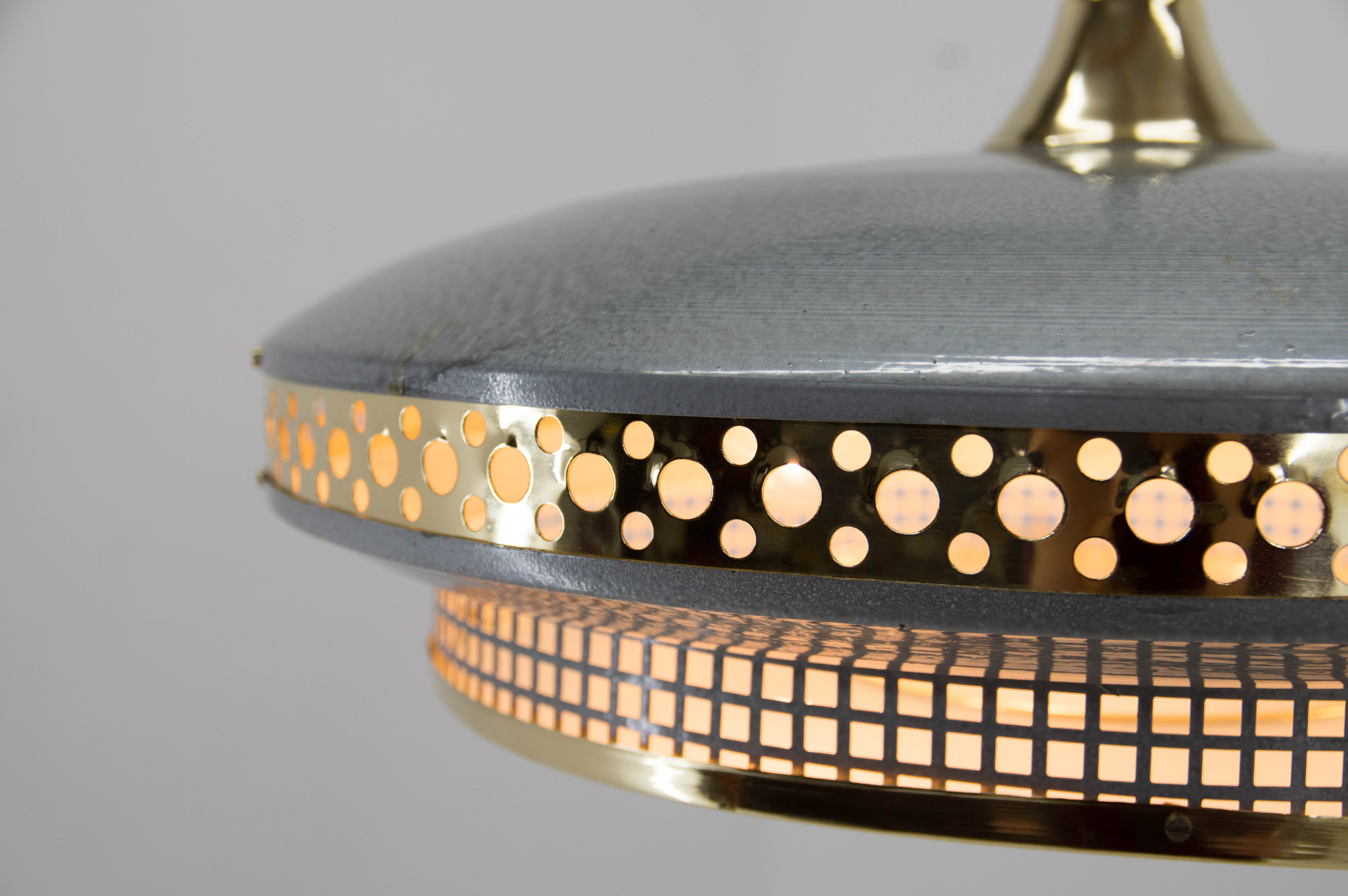 Space Age Metal Pendant by LUDIB Bratislava, Czechoslovakia, 1960's