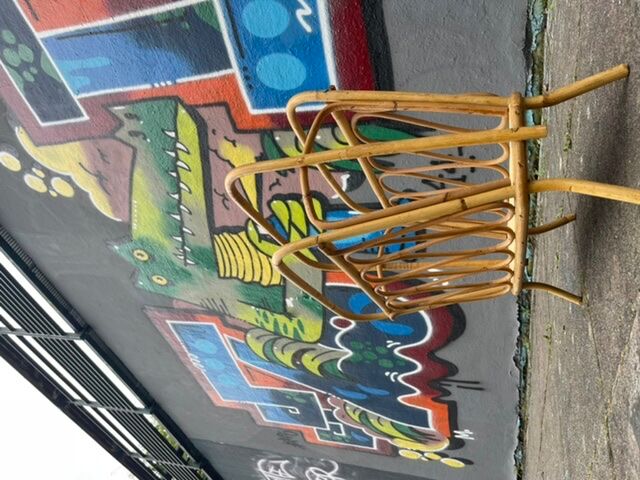 Rattan magazine rack