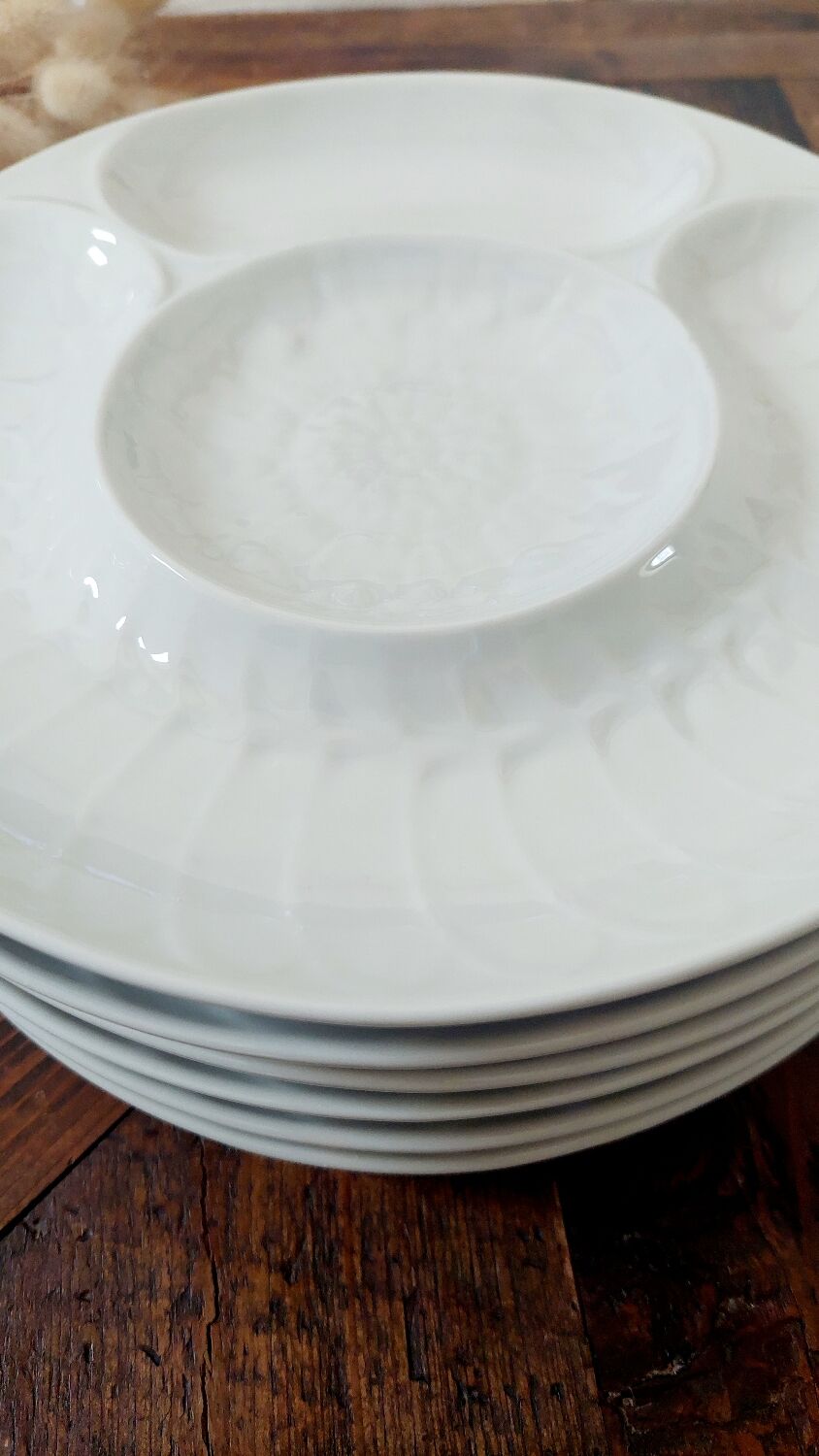 Service of 6 artichoke plates - Pillivuyt porcelain