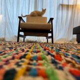 Tapis vintage en laine multicolore 150x187 cm, années 1970