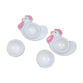 Service à œufs vintage pour 2 : Coquetiers poules & coquilles + bonnets en tissu