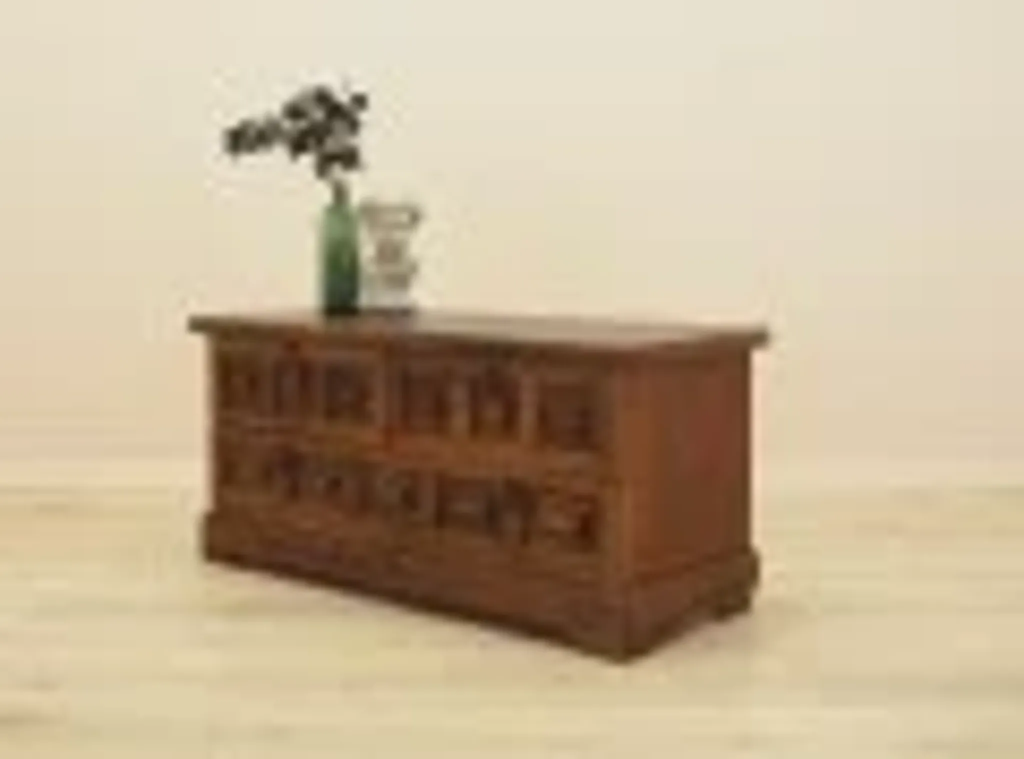 Danish chest of drawers with panelled fronts, oak veneer, 1970s