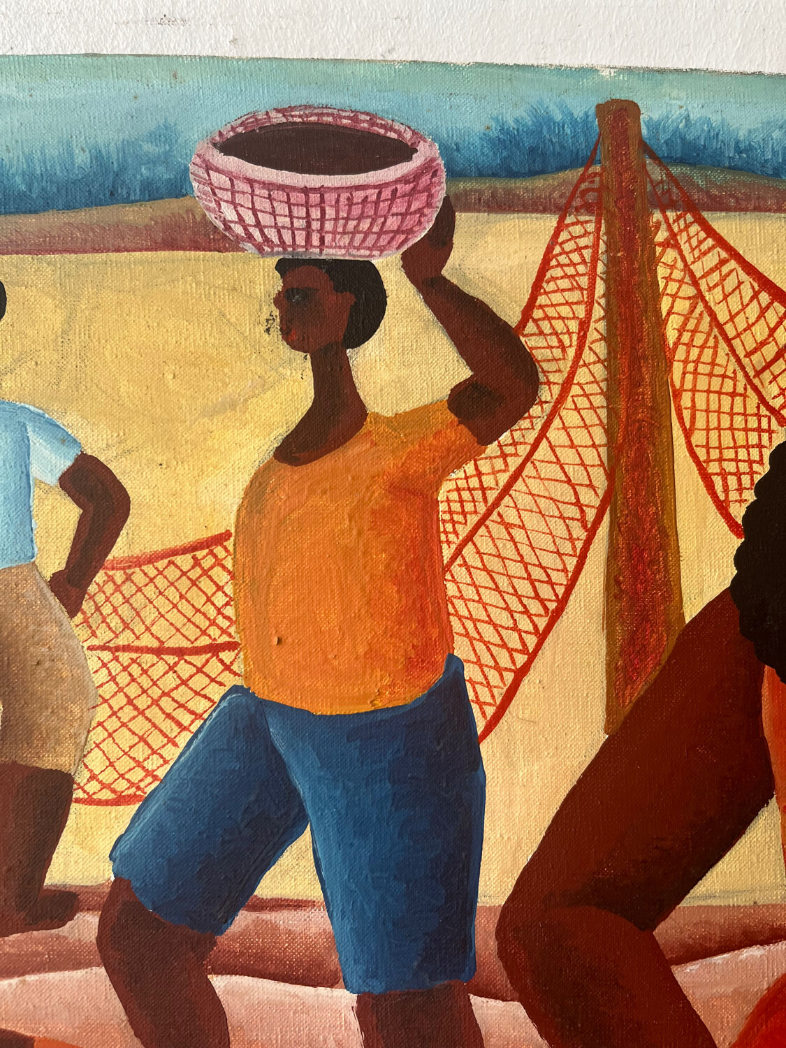 Brazilian fishing scene "Puxada de rede" signed