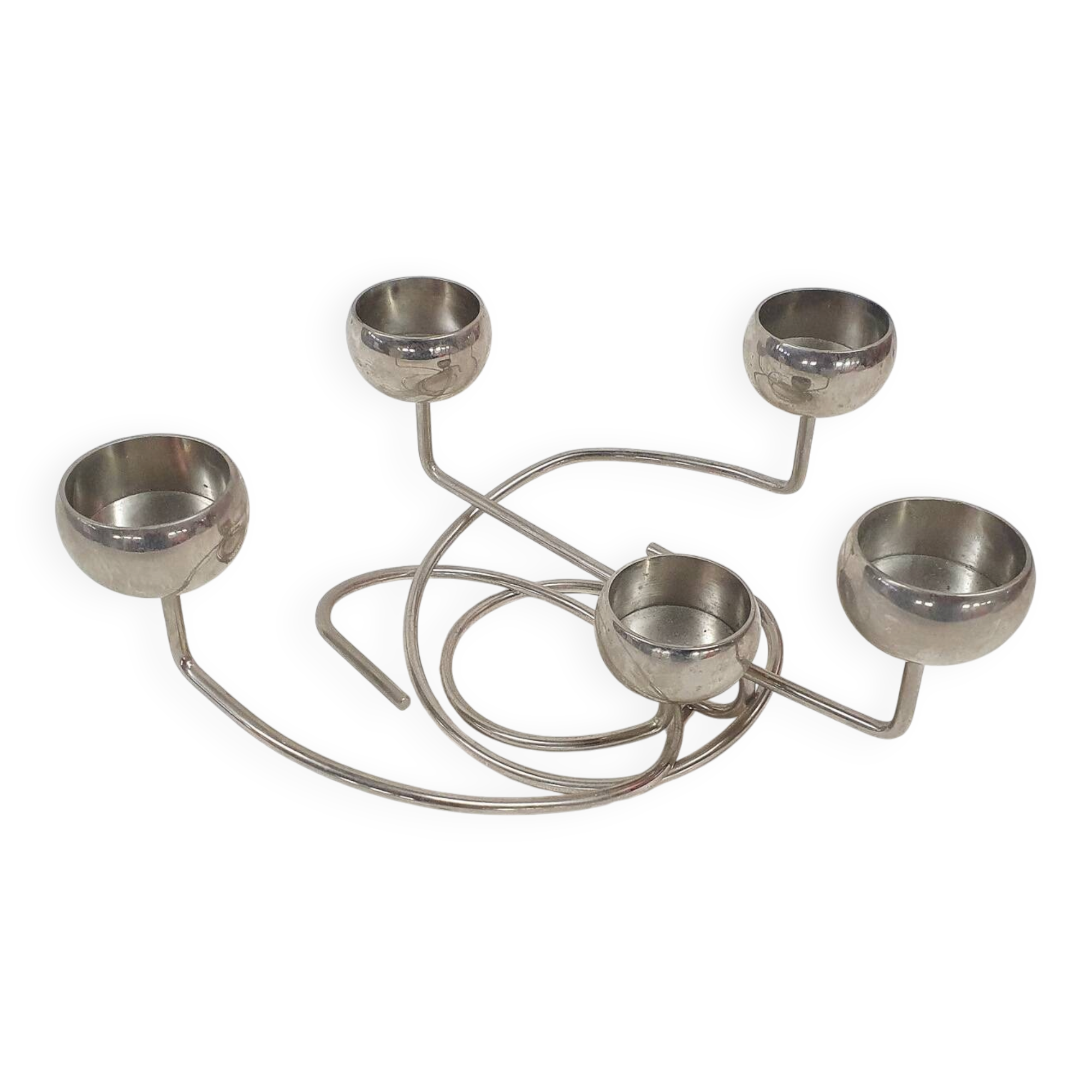 Metal design tea light holder, The Netherlands 1980's