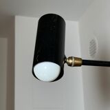 Vintage black metal wall lamp 1950s