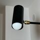 Vintage black metal wall lamp 1950s