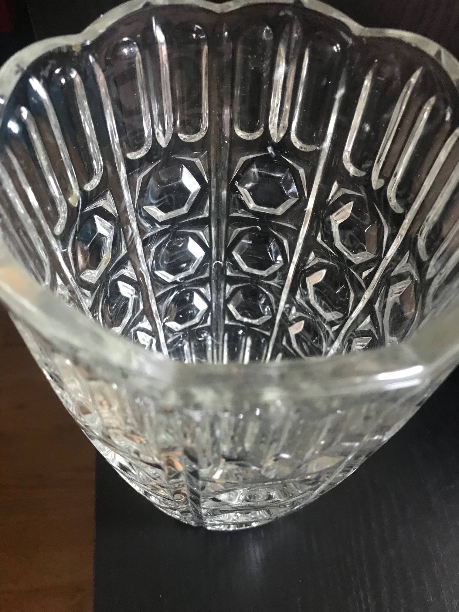 Old pressed glass vase 22 cm high