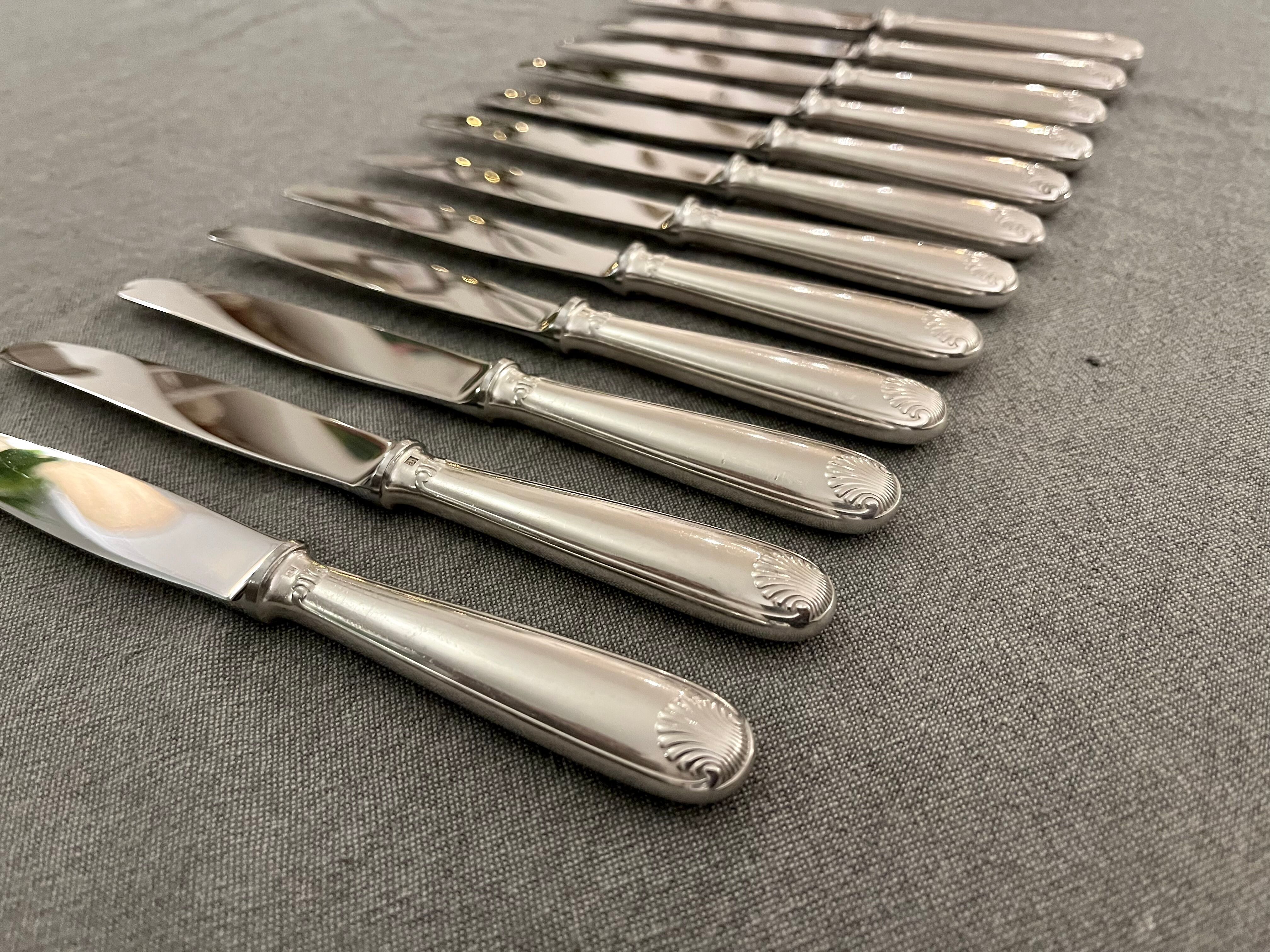 Couteaux à Dessert Christofle - Inox Argenté - Lot De Couteaux - Neufs Sous Emballage