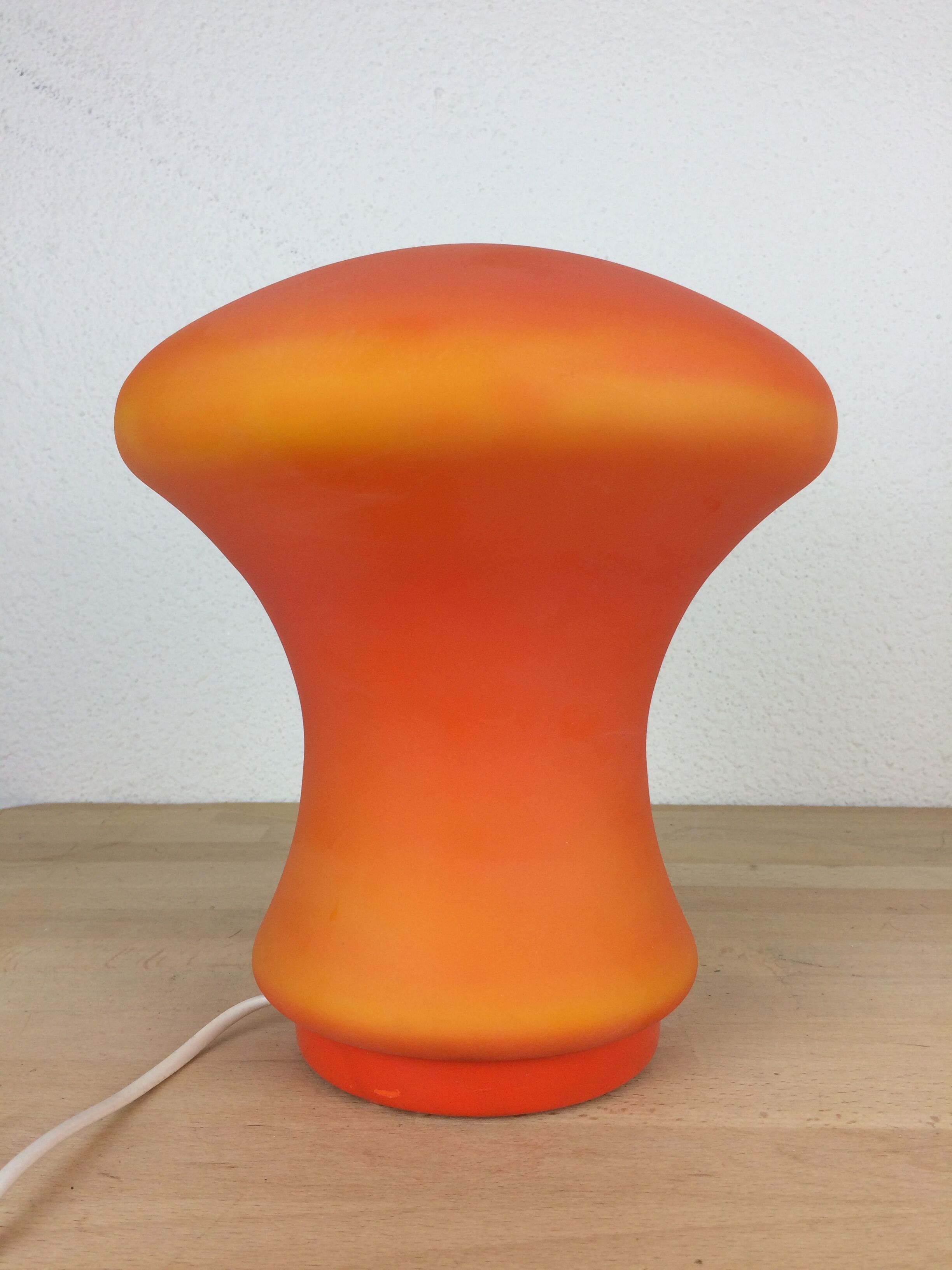 Atomic mushroom lamp orange glass 70's