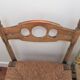 Two chairs patinated polka dots and painted wood folk art seat vintage straw