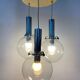 Vintage design pendant light with three transparent glass globes