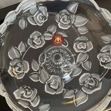 Empty vintage stand pocket in molded glass Germany