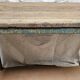 Folding workshop table in teak and wrought iron