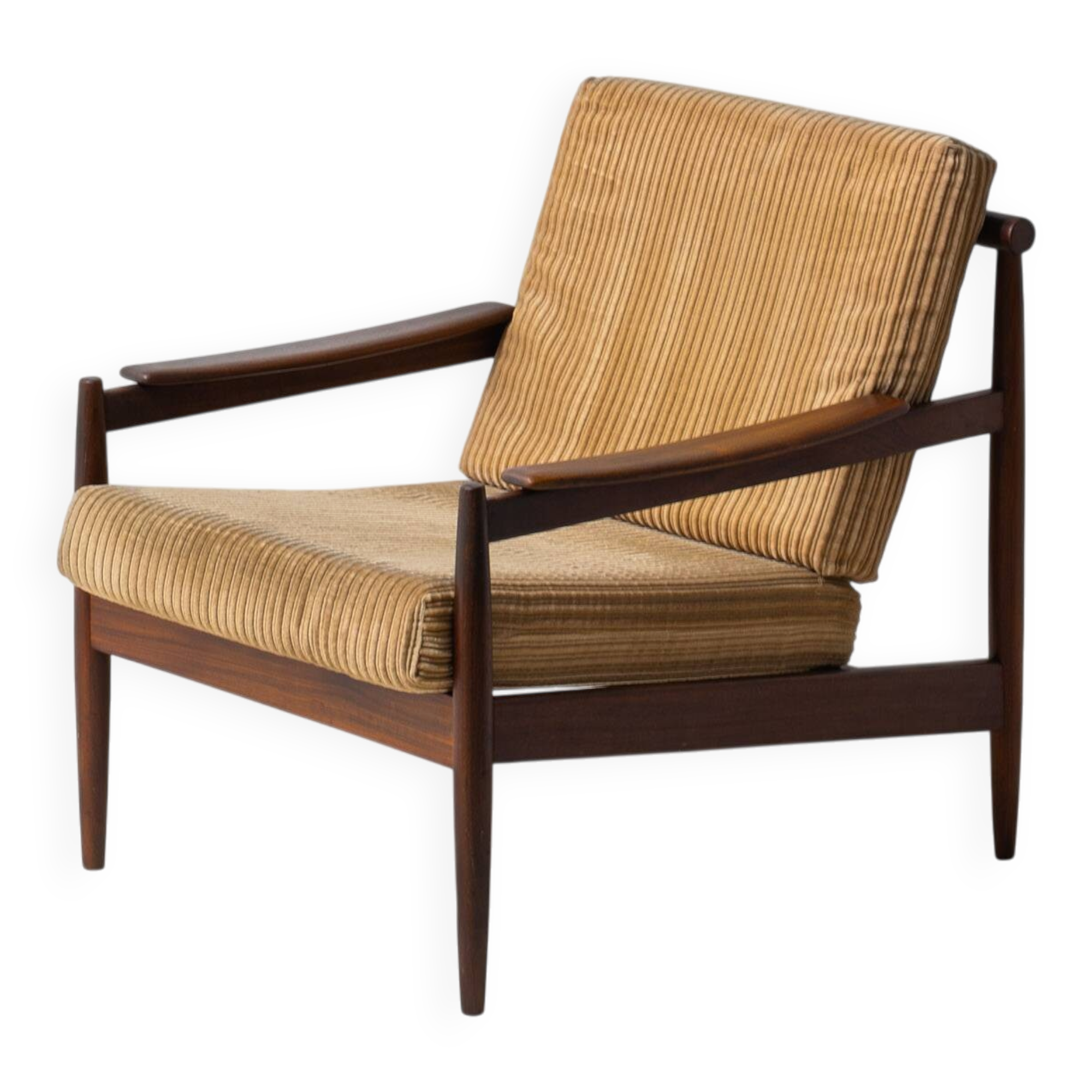 Danish lounge chair in teak and corduroy, 1960s