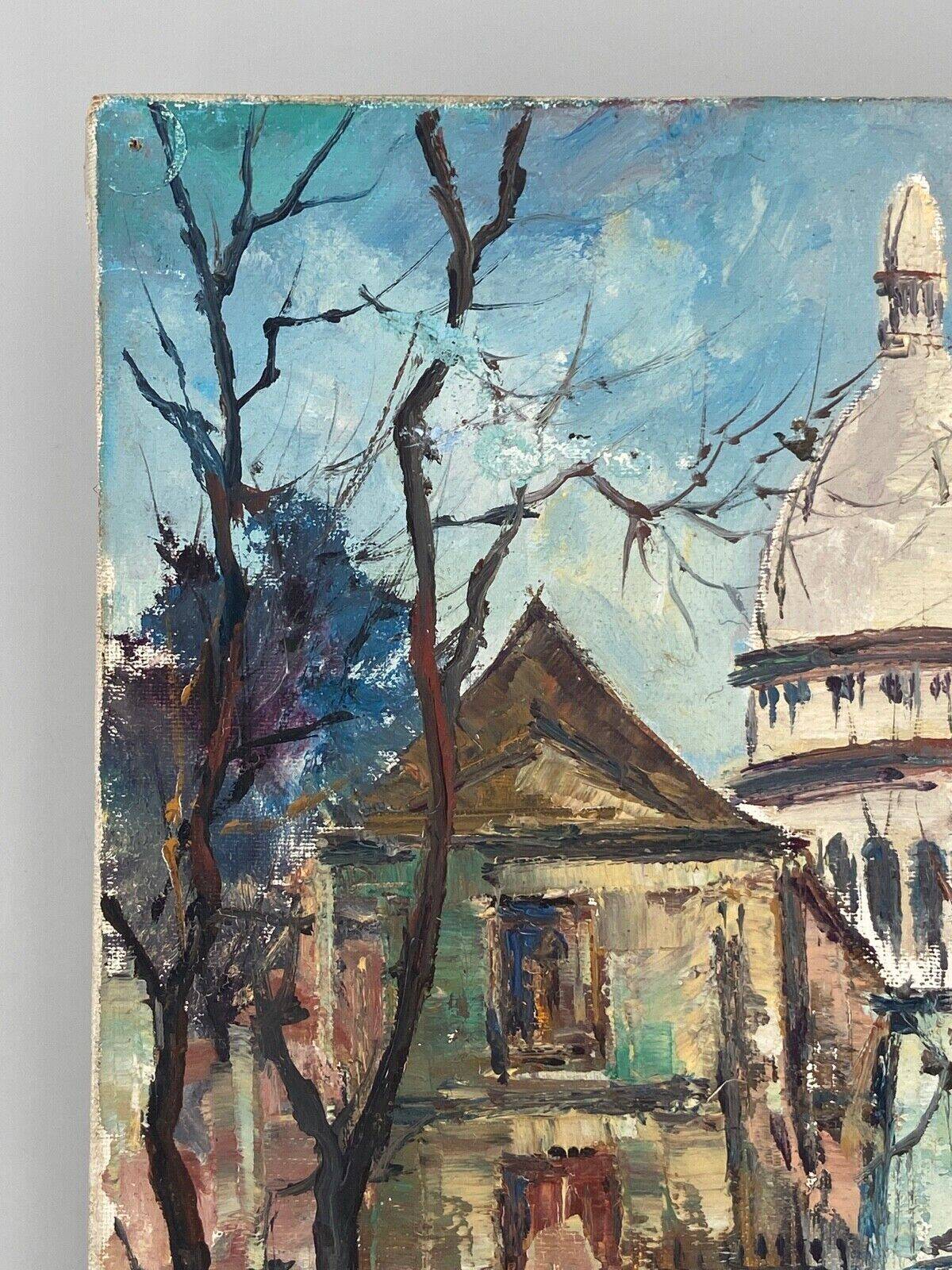 Oil on panel by Gino Milani Paris Saint-Pierre de Montmartre 1975