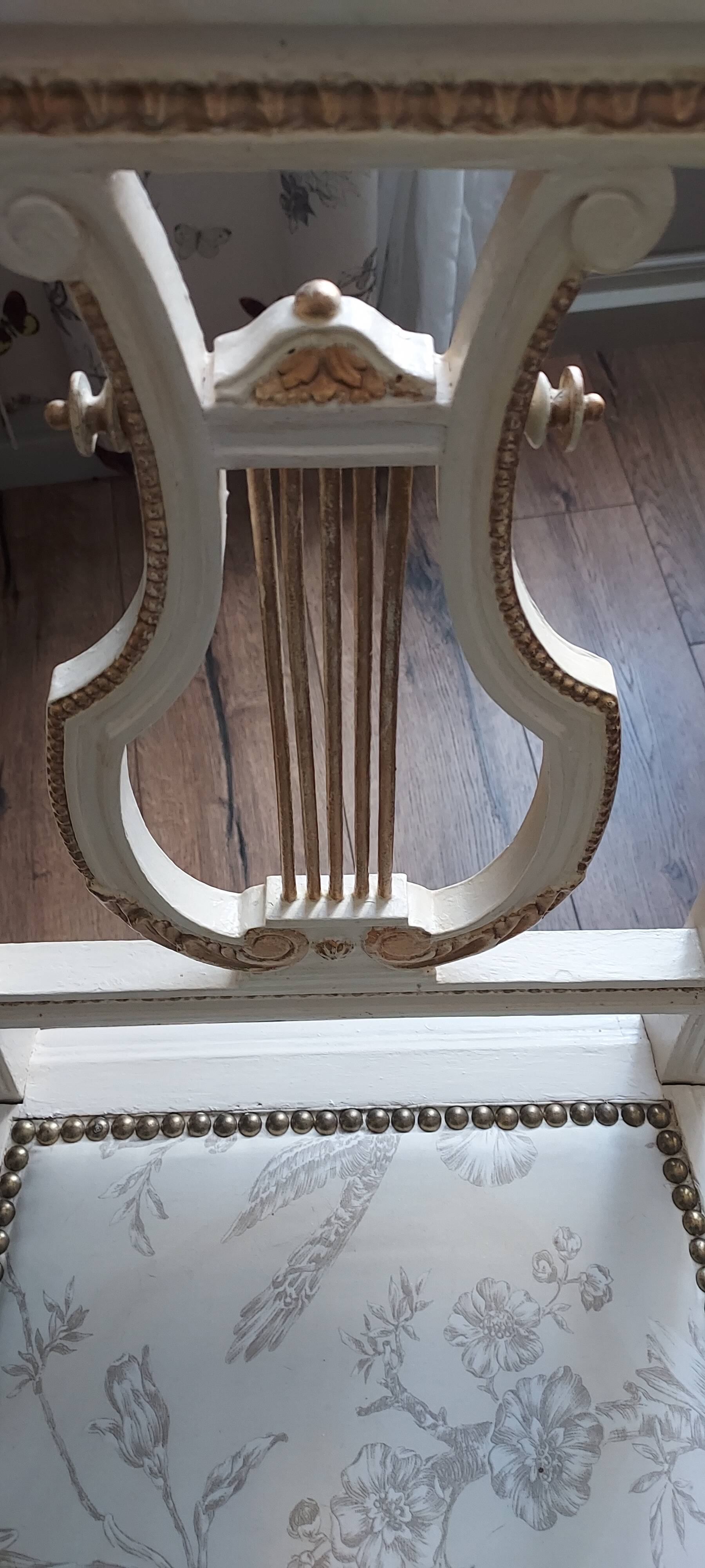 Pair of Louis XVI style bedroom chairs