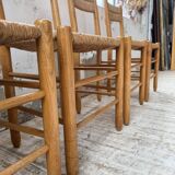 Set of 4 straw chairs circa Dordogne