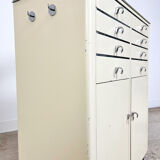 Armoire de dentiste médical industriel sur roues Allemagne 1950s