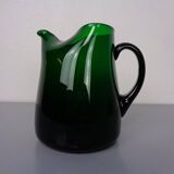 Italian green glass decanter and tumbler, 1960s, set of 7.