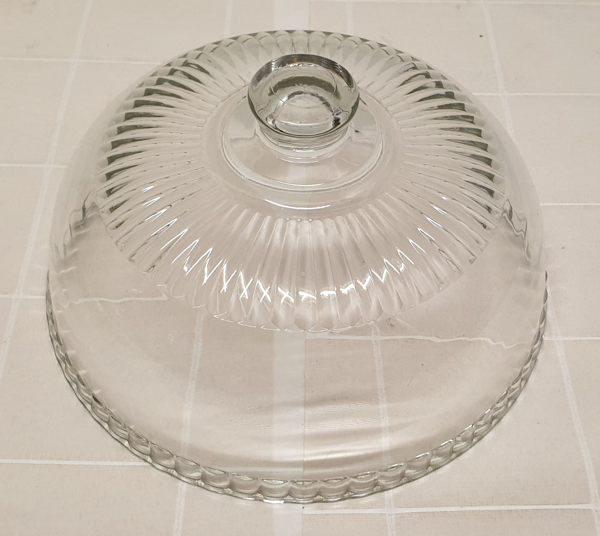 Old cheese or glass cake bell with its tray