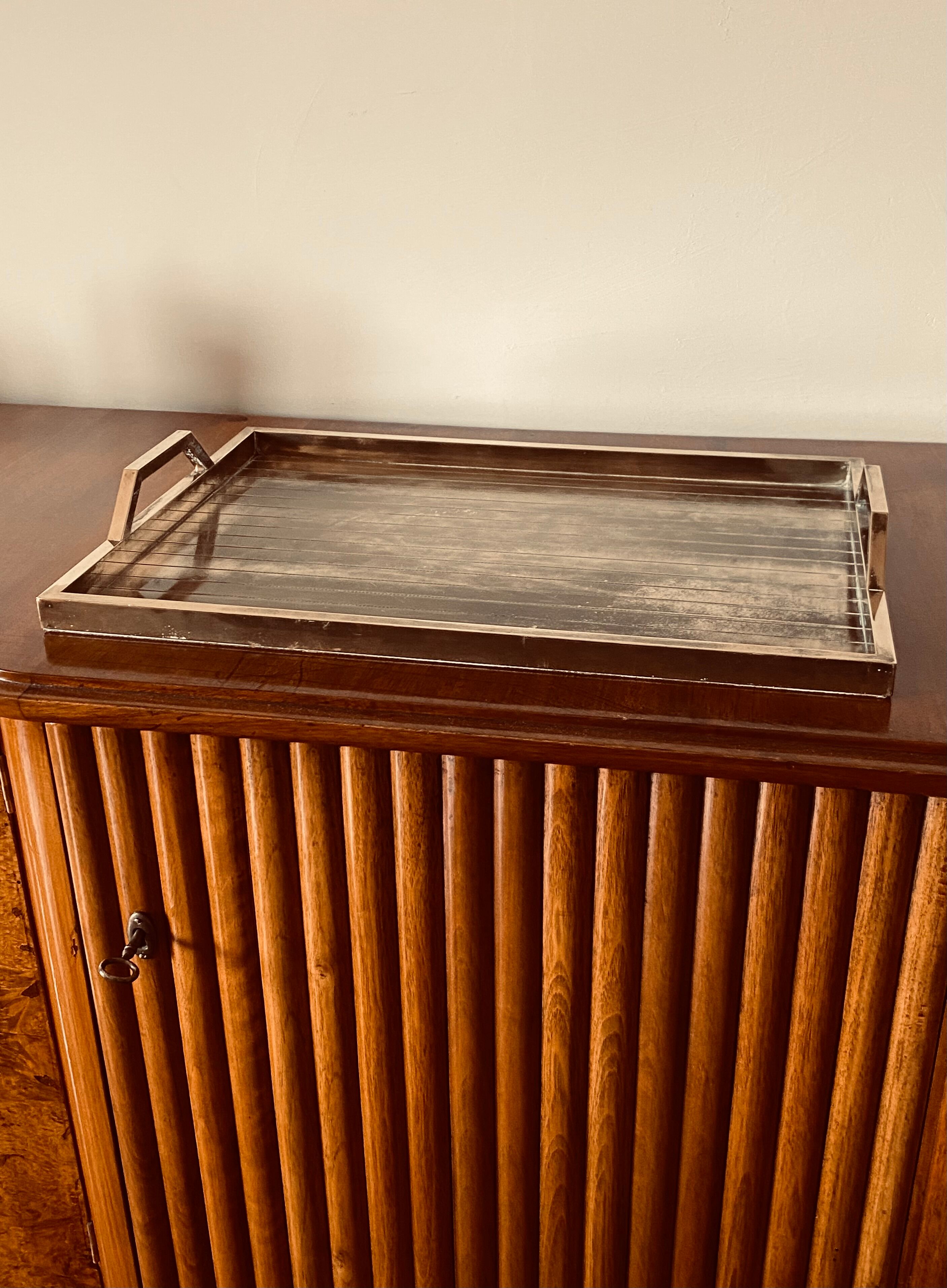 Hollywood regency brass tray, Italy 1970s