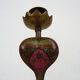 Paire d'anciens bougeoirs cobra en bronze de à gravure détaillé. Vers 1950