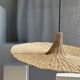 Large suspension, rattan luminaire in hat shape D:80cm