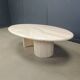 Vintage oval travertine coffee table, 1970s