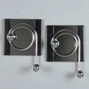 Vintage coat rack in chrome metal and plastic, Italian design from the 1970s.