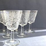 Set of 6 chissed port glasses