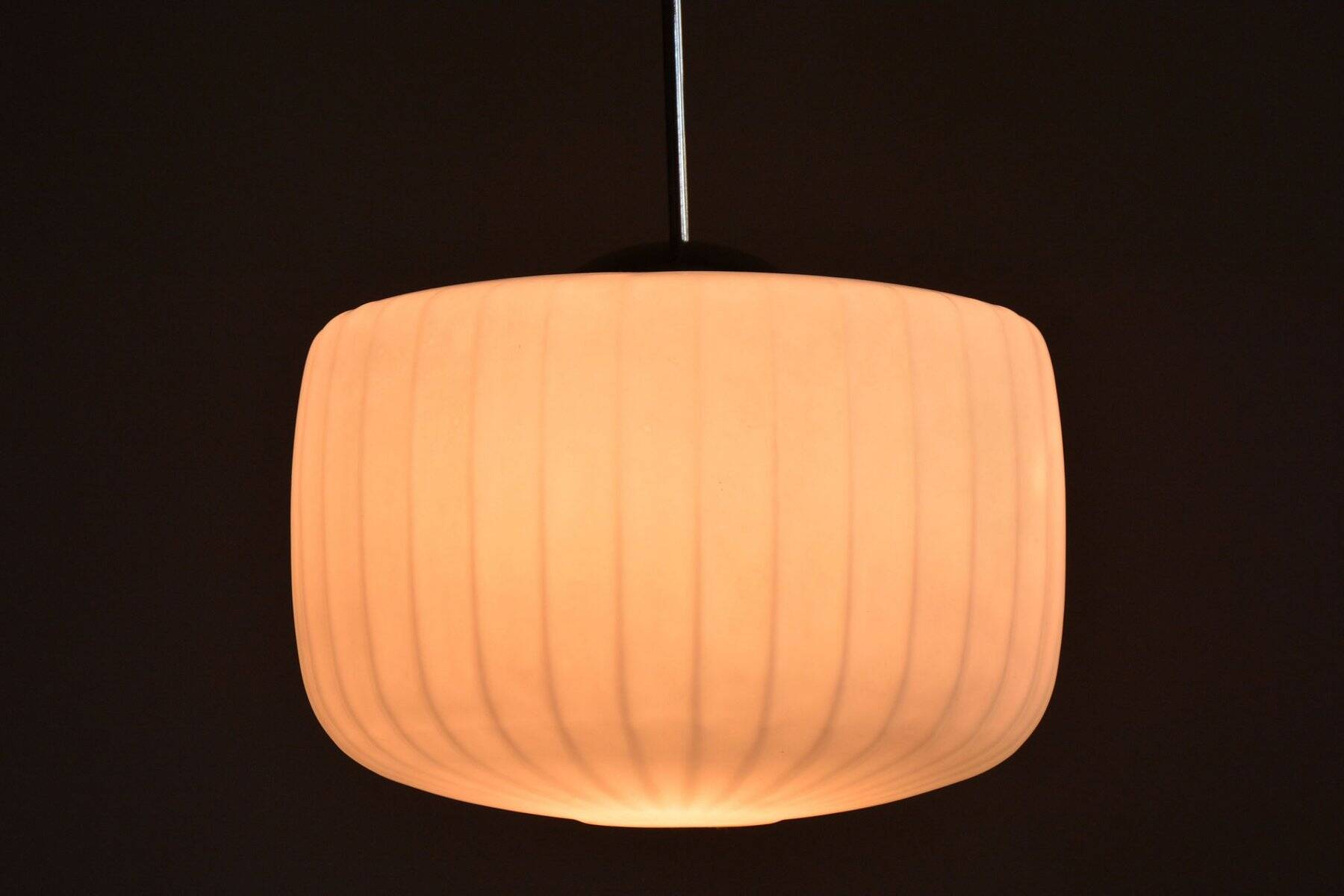 Mid-Century Chandelier in Chromed and Blackened Steel, Czech, 1950s