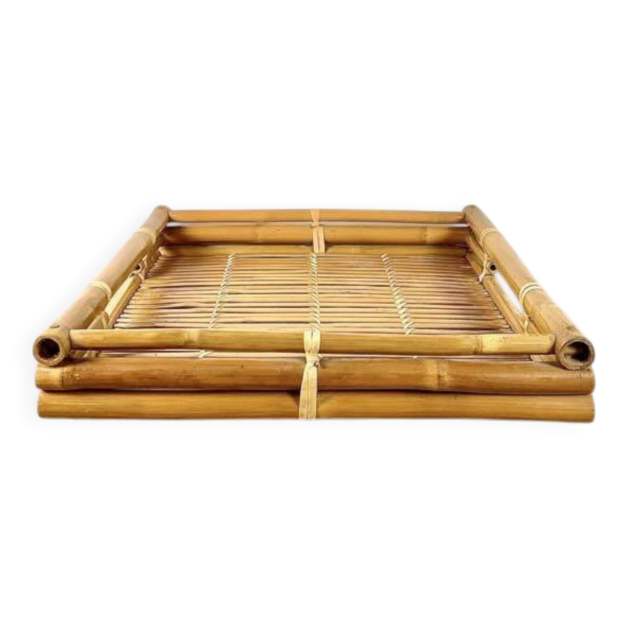 Rattan serving tray