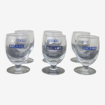 Set of six Ricard glasses